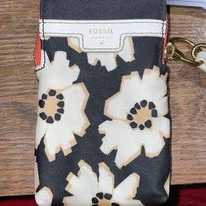 Fossil Women's Wallet/Purse Floral With Strap Card Pockets